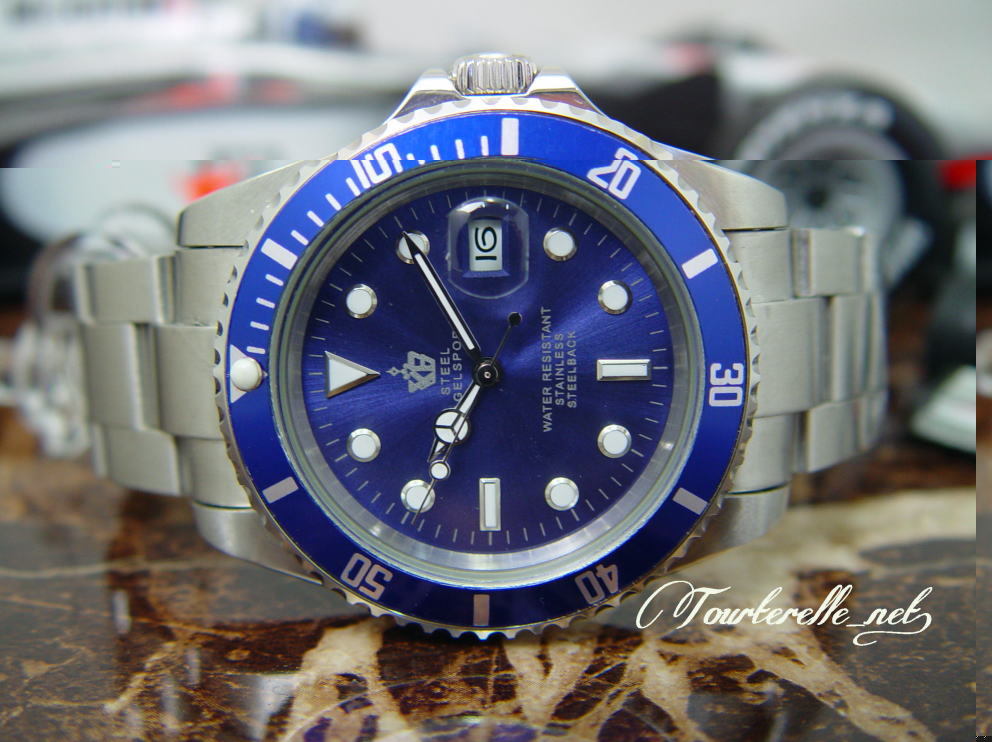 ☆XB-Steel-SBM/青メタ文字盤青ベゼル/自動巻/紳士用☆新品☆azu00w拍卖