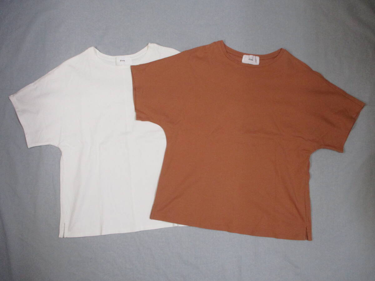 Elura エルーラ レディース Tシャツ Mサイズ ブラウン・オフホワイト 2枚セット (株)アダストリア拍卖