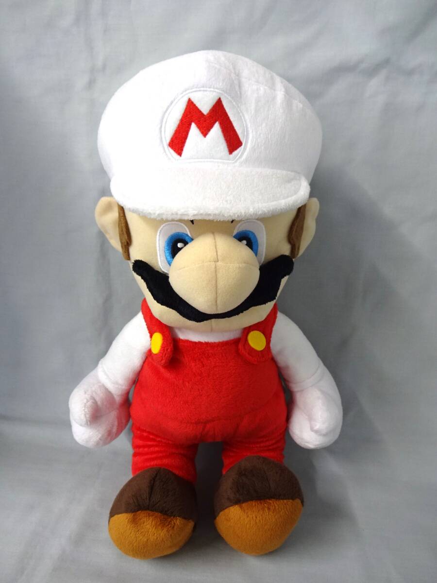 スーパーマリオ 特大サイズぬいぐるみ ファイアマリオ 全長:約45cm ビッグ ファイヤー 白 赤 任天堂 タイトー プライズ品拍卖