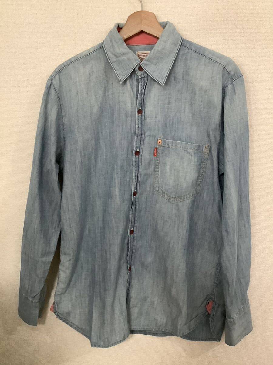 levi's リーバイス シャンブレシャツ コットンシャツ ワーク カジュアル ビンテージ アメカジ 古着 メンズ M拍卖