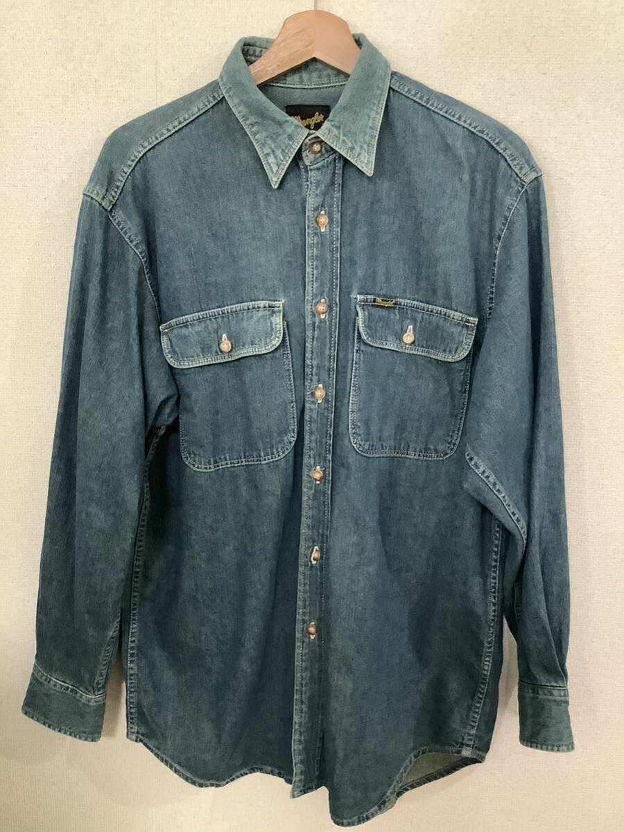 WRANGLER ラングラー デニムシャツ ウエスタンシャツ コットン 長袖 アメカジ カジュアル メンズ ビンテージ 古着拍卖