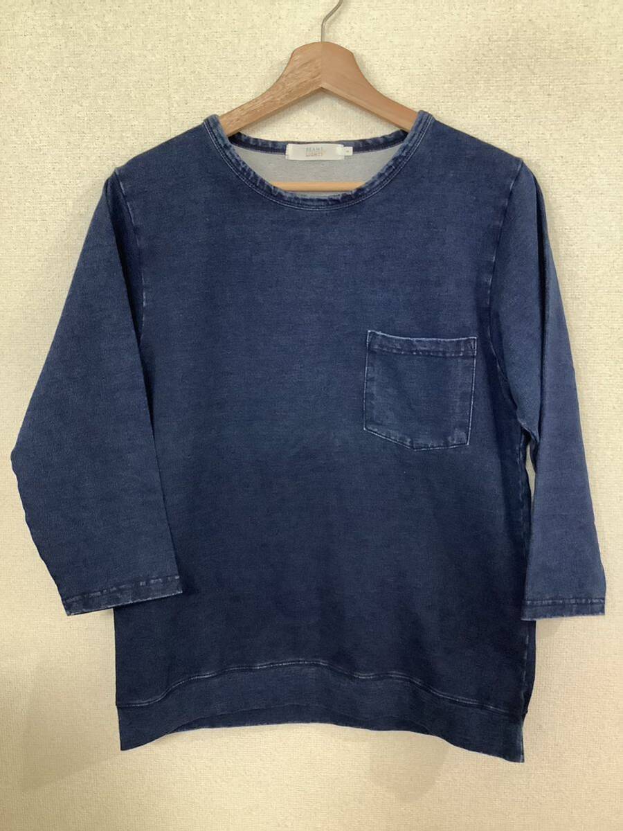 BEAMS LIGHT ビームスライト ビームス コットンカットソー 九部丈 薄手 セレクト ブルー 古着 S拍卖