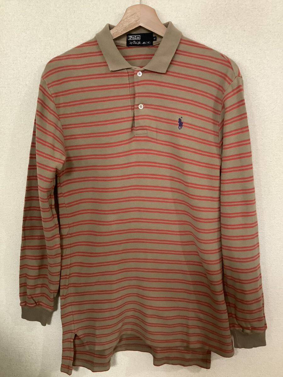 POLO RALPHLAUREN ラルフローレン 長袖ポロシャツ 鹿の子 ブラウン セレクト メンズ ゴルフウェア 古着拍卖