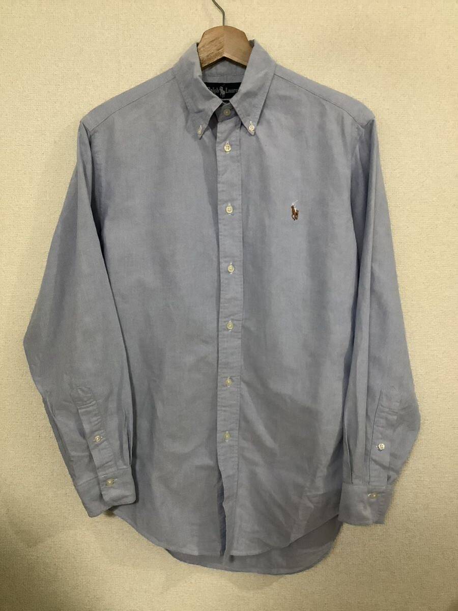 RALPHLAUREN ラルフローレン ボタンダウンシャツ 長袖シャツ オックスフォード ブルー セレクト メンズ 古着拍卖