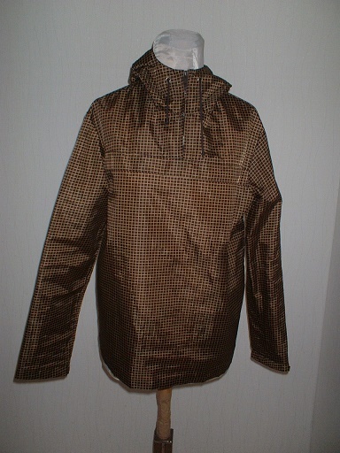 A7 即買☆crazy doll 茶 こげ茶 チェック格子柄 フード付きジップアップ ナイロンパーカージャンバー拍卖