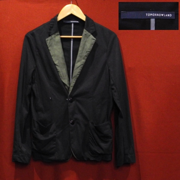 TOMORROWLAND トゥモローランド デザイン 薄手 ドレス ブレザー テーラード ジャケット 黒 カーキ M 美品拍卖