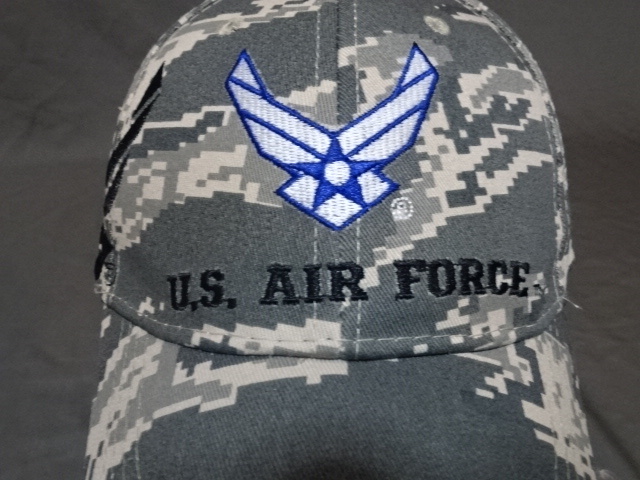 ★ 激レア USA購入 ご存知 アメリカ空軍 【U.S. AIR FORCE】 ロゴ刺繍入り モザイク柄 キャップ 中古良品 ★拍卖
