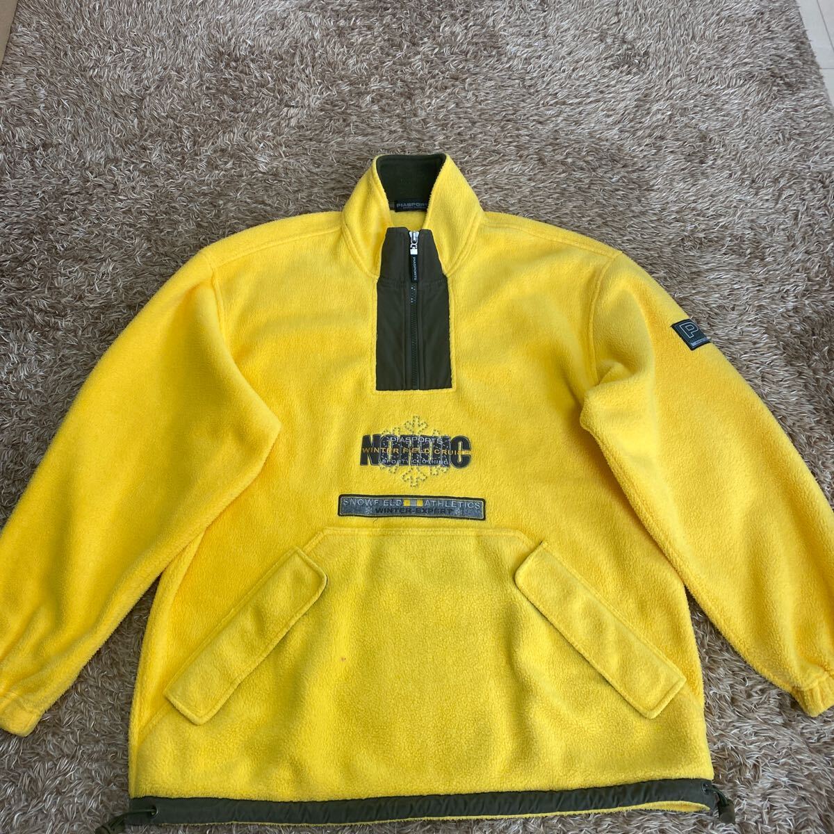 t91 PIASPORTS ハーフジップフリースプルオーバー サイズⅢ表記 中国製拍卖