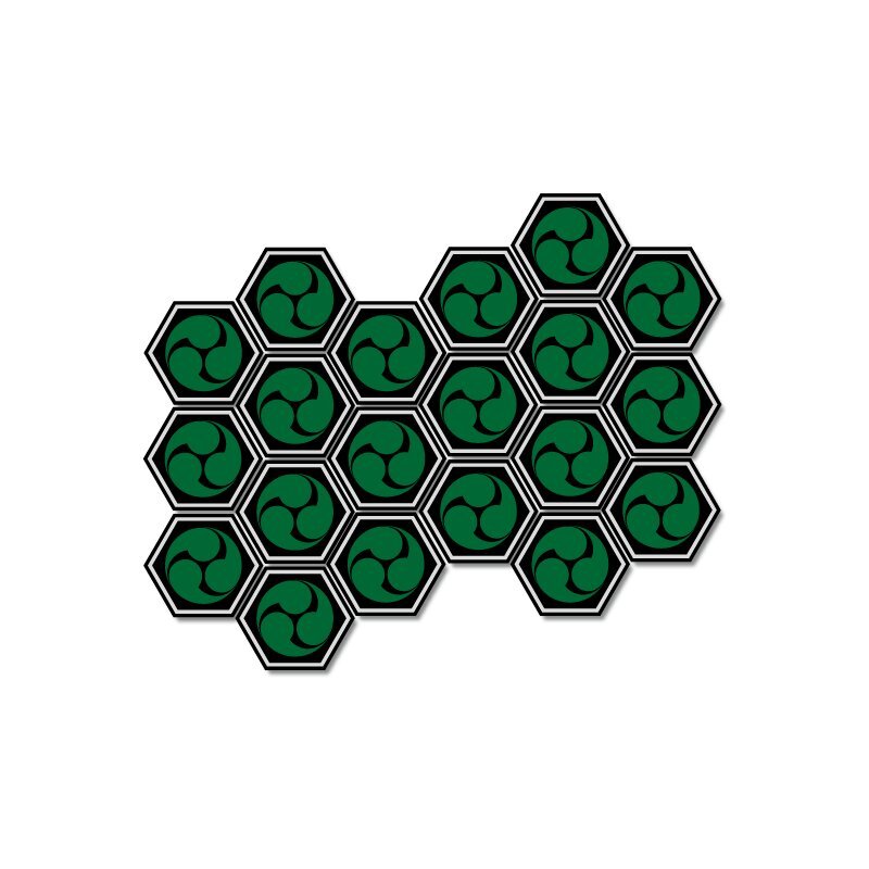 (シルバー)ハニカムステッカー三つ巴 緑 自転車 バイク ヘルメット拍卖