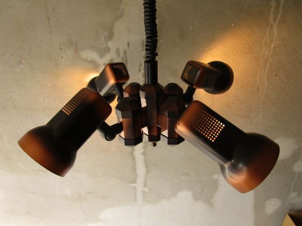 ドイツ買い入れ 1970年代 スペースエイジ期 Kaj社製 4灯ペンダントライト/スプートニク/スタジオライト/パントン拍卖