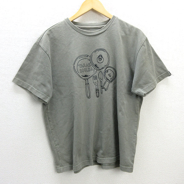 G■タラスブルバ/TARASBOULBA プリントTシャツ【L】カーキ系/men's/8【中古】■拍卖