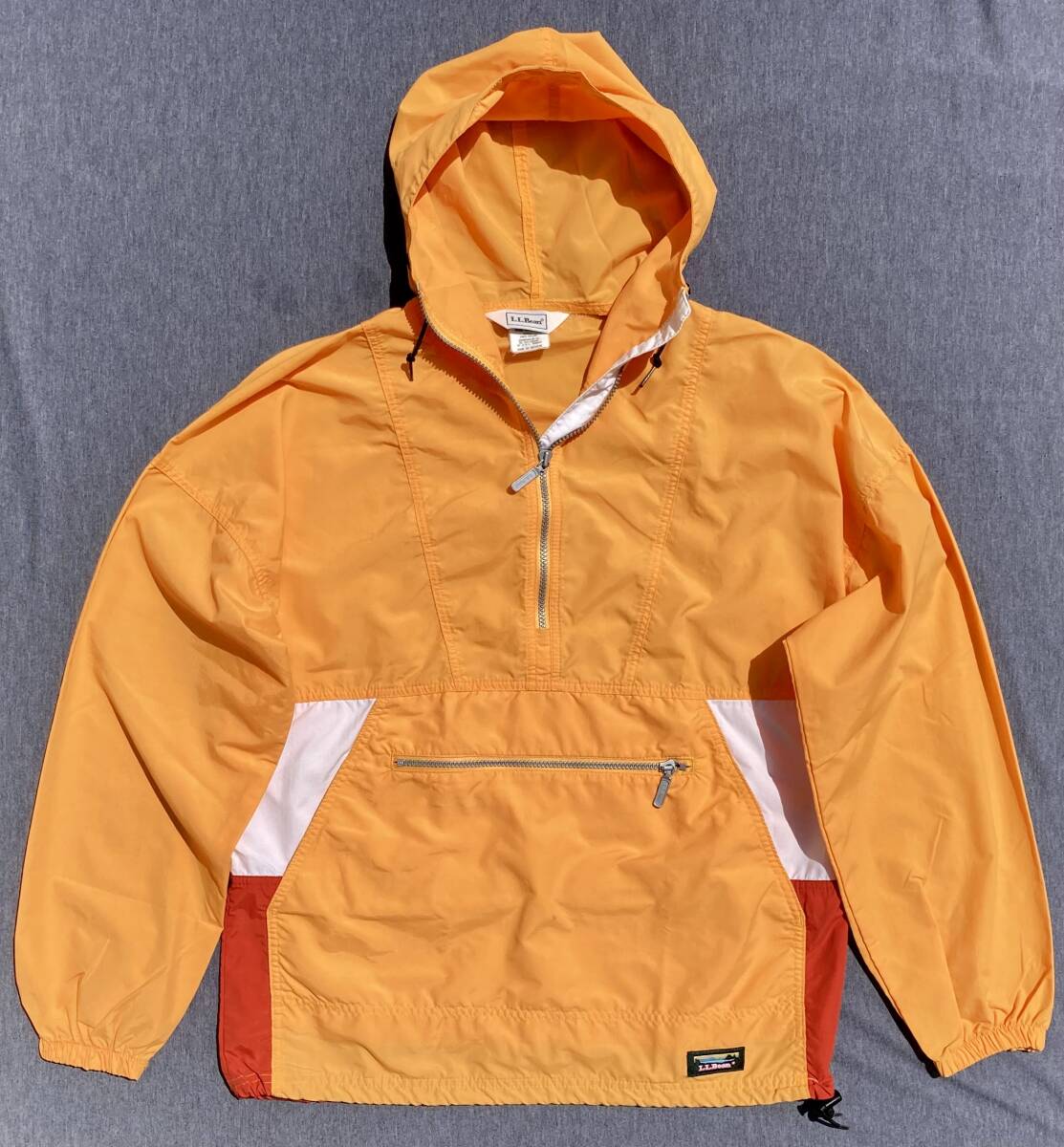 90s L.L.Bean アノラック パッカブル プルオーバー S 黄色 3トーン LLビーン拍卖