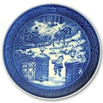ROYAL COPENHAGEN(ロイヤルコペンハーゲン) クリスマスプレート 2003年/平成15年 クリスマスおめでとう 827138AA283-255拍卖