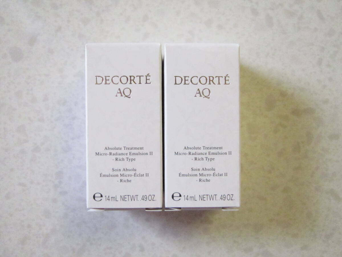 送料込 コスメデコルテ AQ 非売品 サイズ サンプル 未開封 付録 アブソリュート エマルジョン マイクロラディアンス Ⅱ 乳液 14ml 2個拍卖
