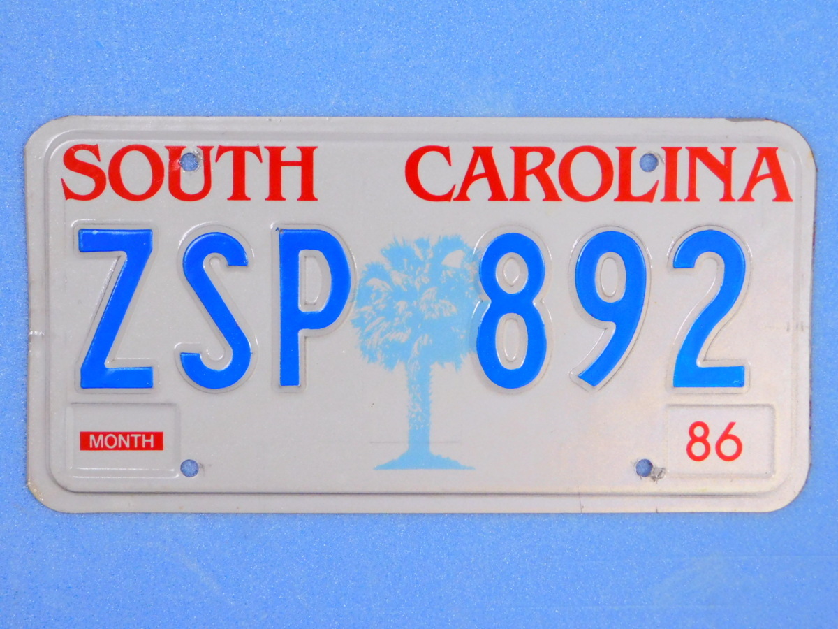 ナンバープレート【サウスカロライナ州】アメリカ ヴィンテージ ガレージ 陸運局払い下げ B-15拍卖