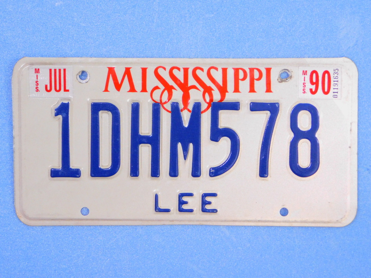 ナンバープレート【ミシシッピ州】アメリカ ヴィンテージ ガレージ 陸運局払い下げ B-68拍卖