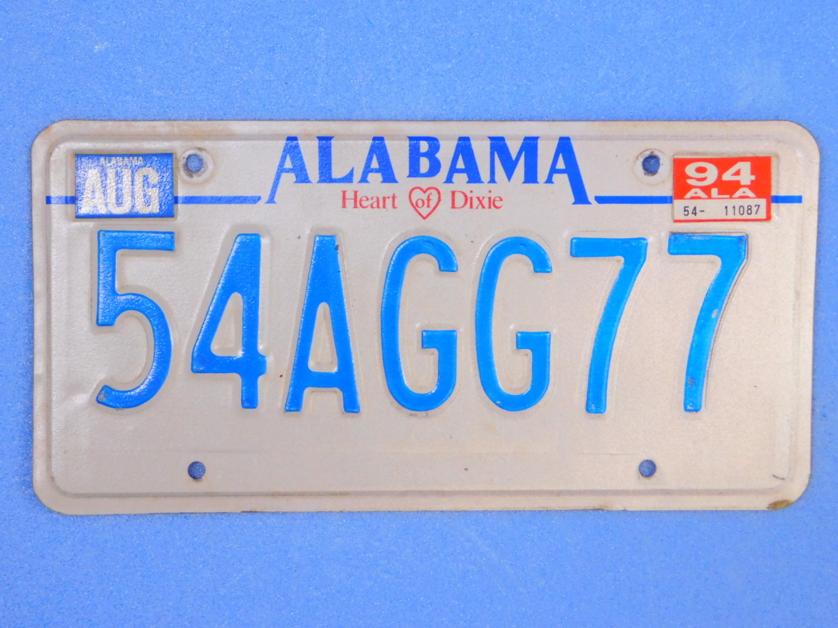 ナンバープレート【アラバマ州】アメリカ ヴィンテージ ガレージ 陸運局払い下げ B-63拍卖