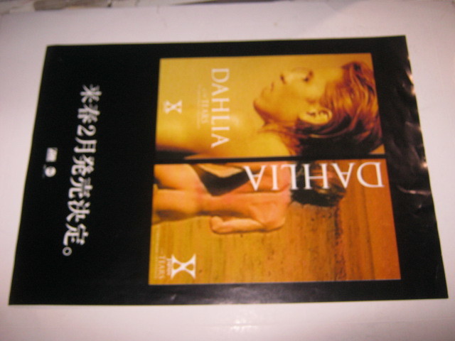 X JAPAN エックス / DAHLIA 告知両面チラシ YOSHIKI TOSHI HIDE TAIJI PATA拍卖