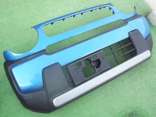☆ガーニッシュ付,微損,送料安,ブルー★ハスラーMR52S/MR92Sフロントバンパー,フレアクロスオーバーMS52S/MS92Sアッパー,ロア,セット青Re:P拍卖