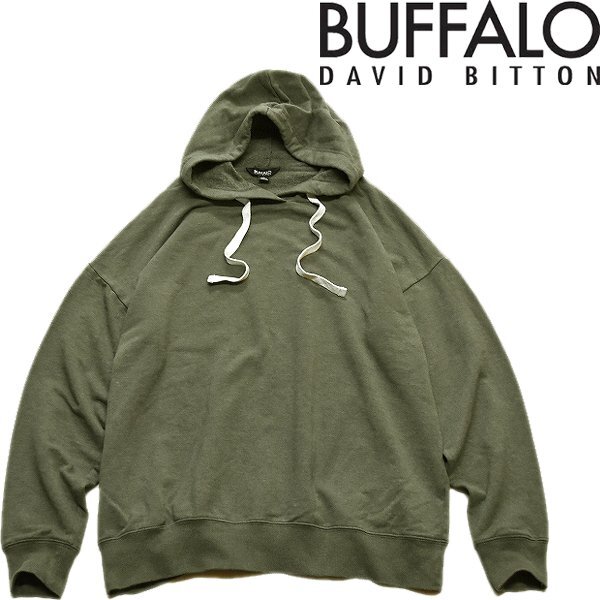 1点物◆バッファロー緑オリーブ無地スウェットパーカー古着メンズレディースOKアメカジ90sストリート/スポーツトレーナーMフーディー372547拍卖