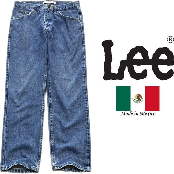 1点物◆メキシコ製USA企画リーLEEストレートジーンズ古着メンズ33レディースOKアメカジ90sストリート/スポーツ中古デニムブランド青372644拍卖