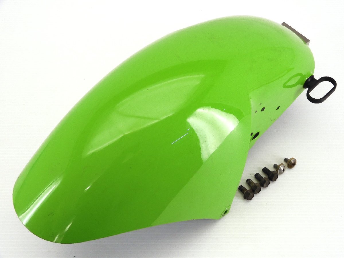 100【評価A】 ZX-4 ZX4 ZX400G 実動 純正 フロント フェンダー 緑 ライムグリーン 35004-1221 走行距離15,094km拍卖