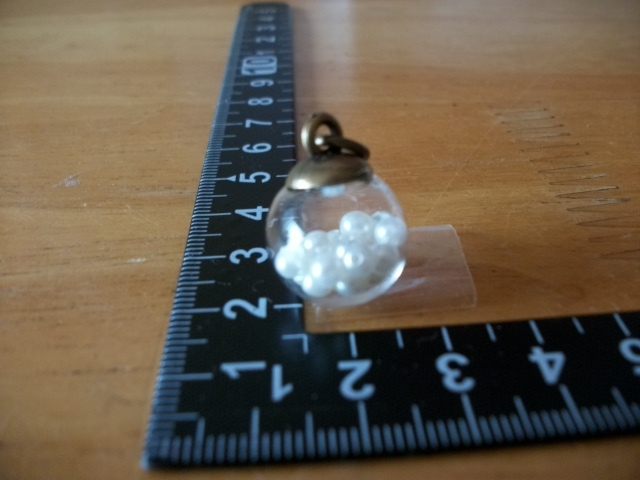 ▲▽誕生石風 ガラスドーム チャーム◆6月 真珠△▼拍卖