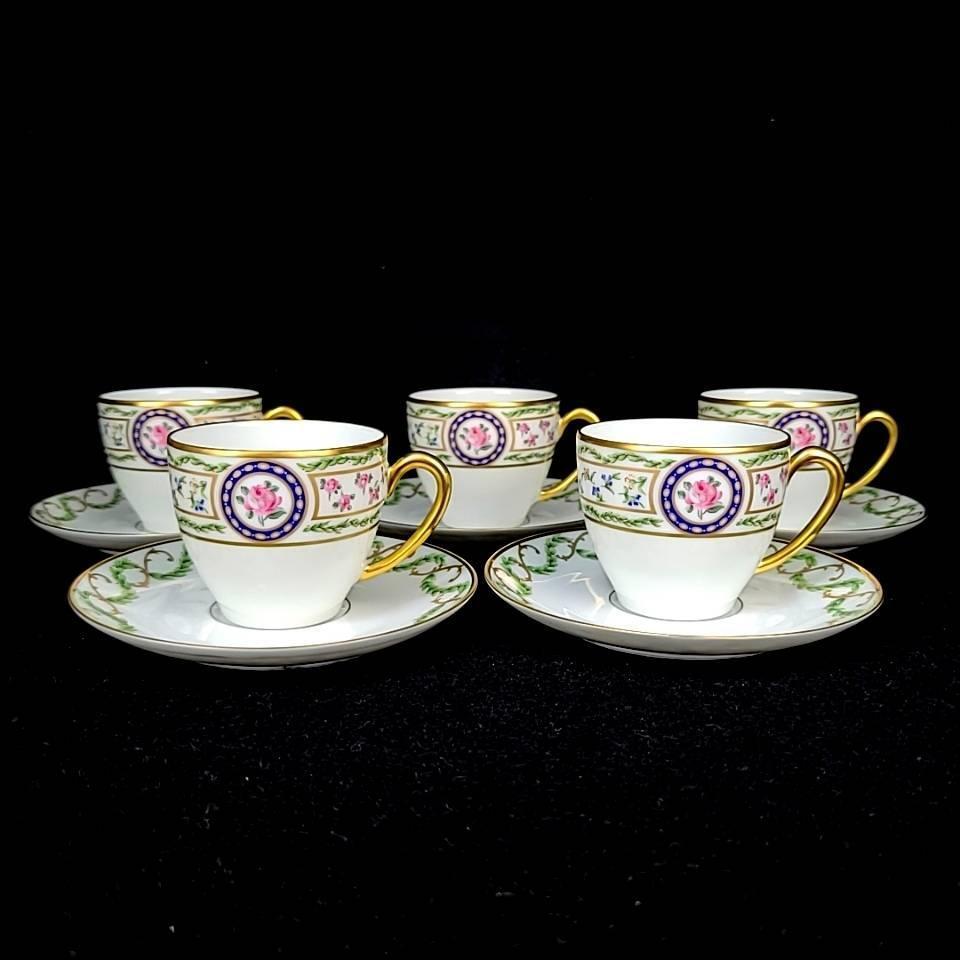 △美品 ◆ アビランド HAVILAND ルーブシエンヌ ルーヴシエンヌ カップ&ソーサー 5客 コーヒーカップ 廃盤 希少 レア拍卖