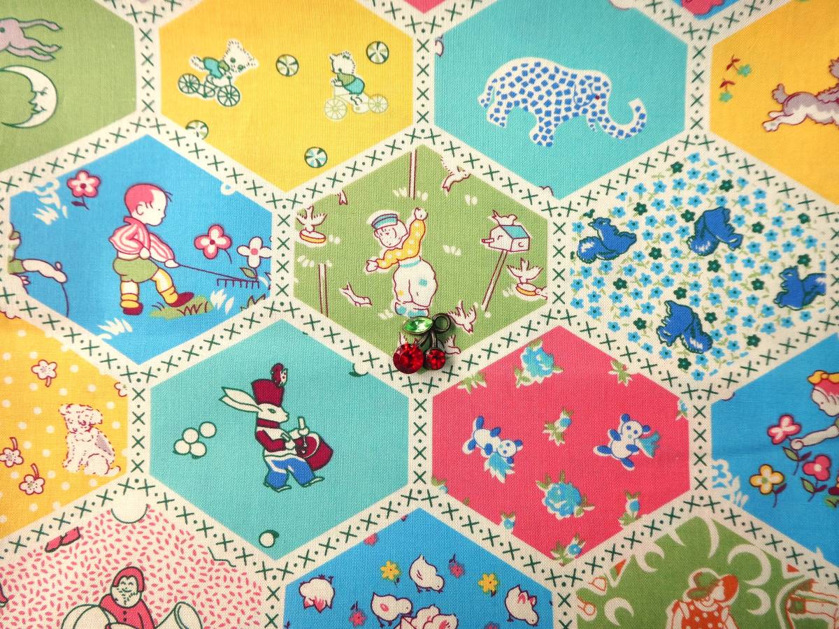 最終★レアUSAマーカスブラザーズ30’sパッチ柄パステル★レトロアニマル復刻拍卖