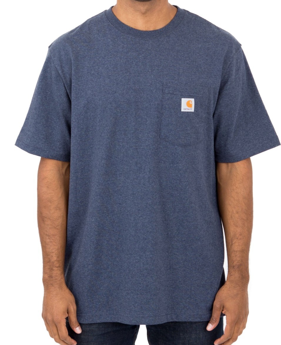【S】Carhartt カーハート 半袖ポケットTシャツ K87 ダークコバルトブルーヘザー拍卖