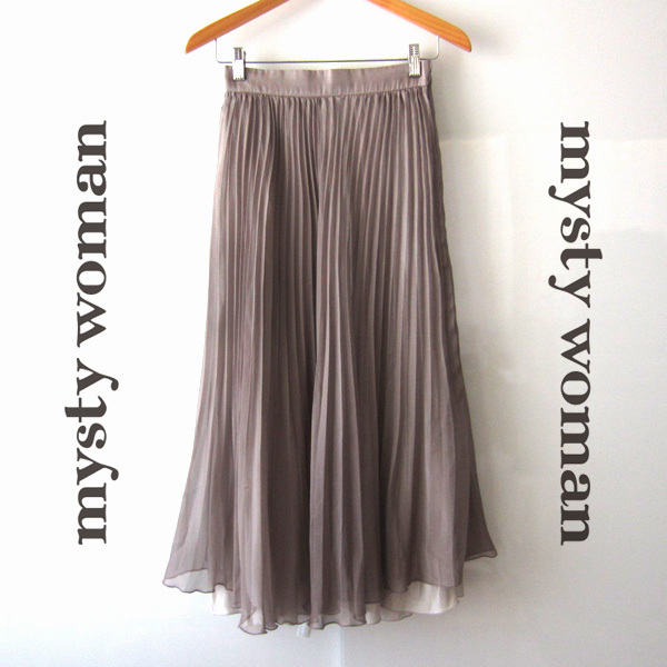 美品 mysty woman/ミスティウーマン★ 薄手プリーツスカート拍卖