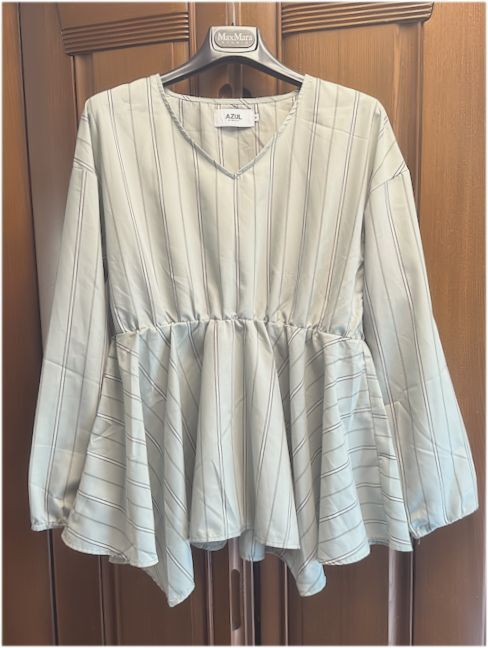最終価格★AZUR BY MOUSSY アズールバイマウジー★ペプラム・ブラウス・グリーン系・Mサイズ★美品拍卖