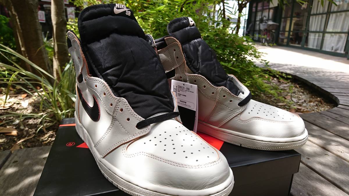 国内正規新品 NIKE SB × AIR JORDAN 1 RETRO HIGH OG DEFIANT NYC TO PARIS LIGHT BONE 30cm ナイキSB エア ジョーダン 1 ライトボーン拍卖