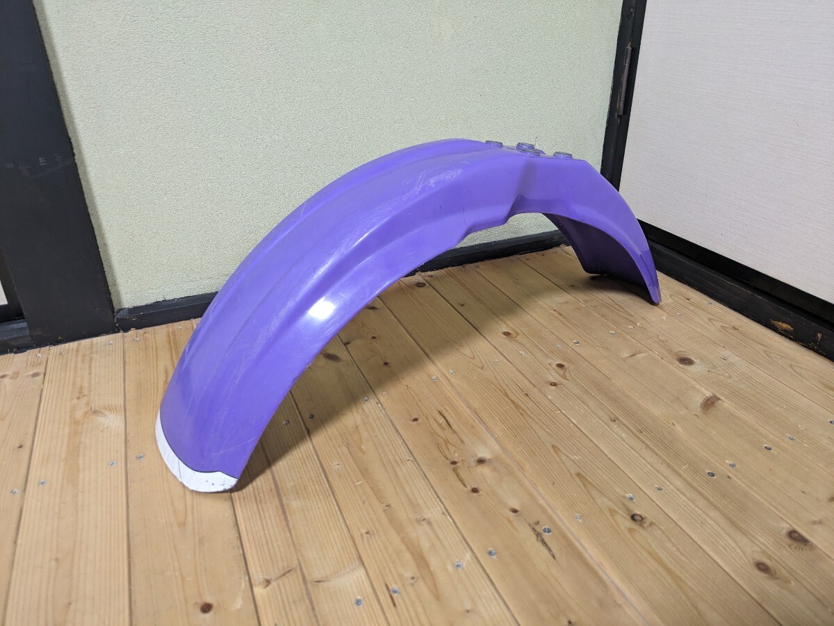 KDX125SR 純正フロントフェンダー 割れ、カケなし。くすみ色褪せ ベース拍卖