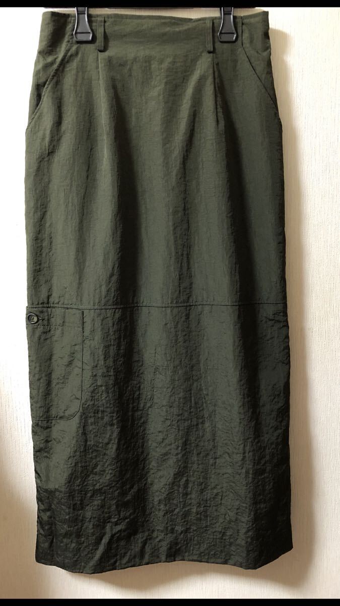1回着用のみ カーキ フレアスカート ロング スカート拍卖