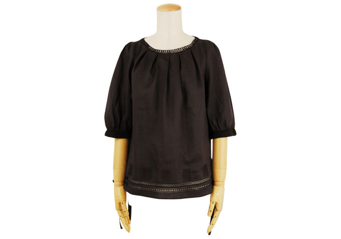 新品 トゥモローランド リネン混 麻 ブラウン ブラウス拍卖