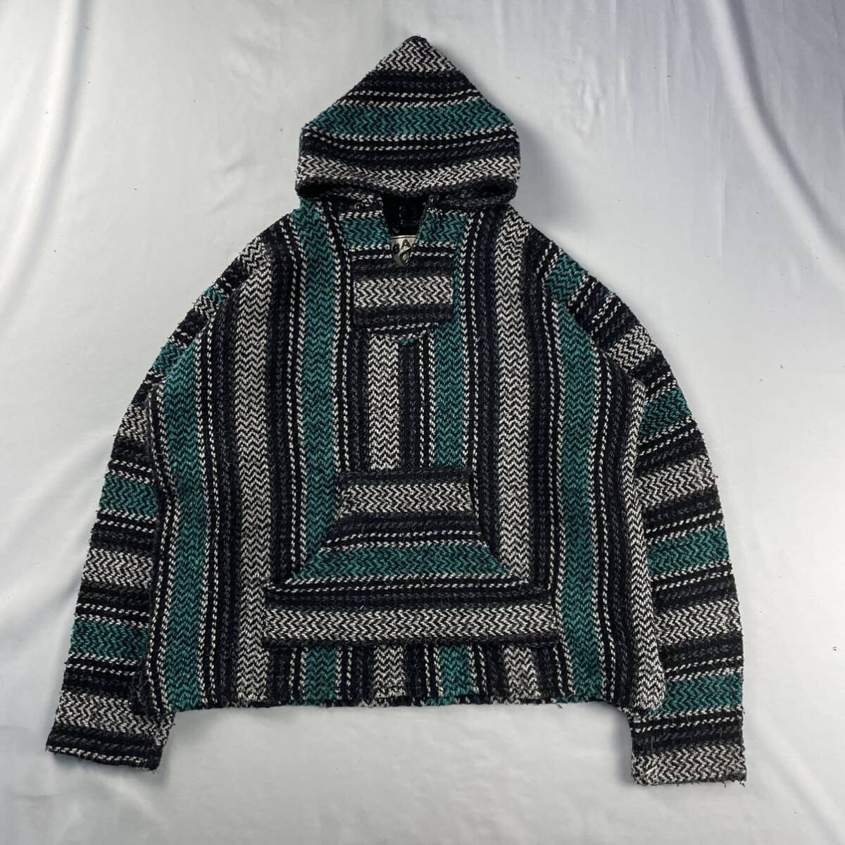 Vintage メキシコ製 マルチカラー メキシカンパーカー バハ・フーディー US古着拍卖