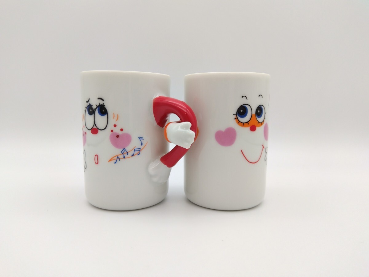 ペア マグカップ Fujika 昭和 レトロ ポップ 当時物 ファンシー 陶器 置物 カップ アベック ビンテージ ヴィンテージ 内藤ルネ 水森亜土 拍卖