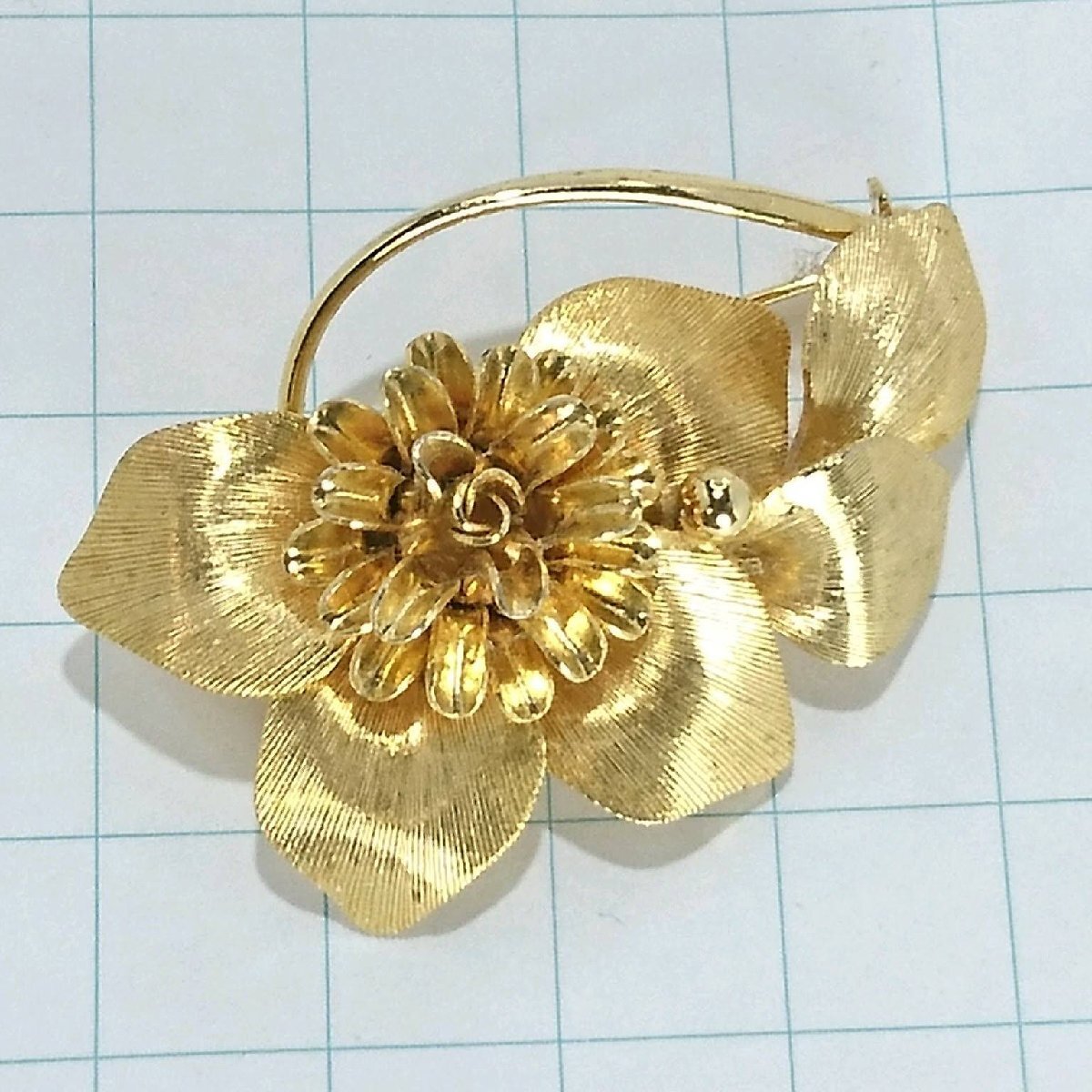送料無料)ビンテージ☆ゴールド お花モチーフ☆アンティーク ブローチ A24666拍卖