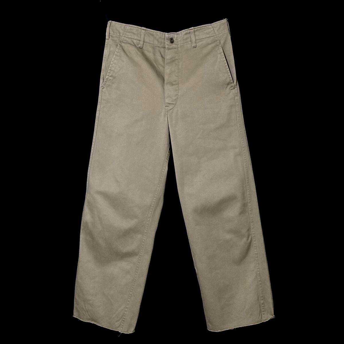 ヴィンテージ ロシア軍 チノパンツ ソビエト コットン素材 ボタンフライ アメリカ フランス拍卖