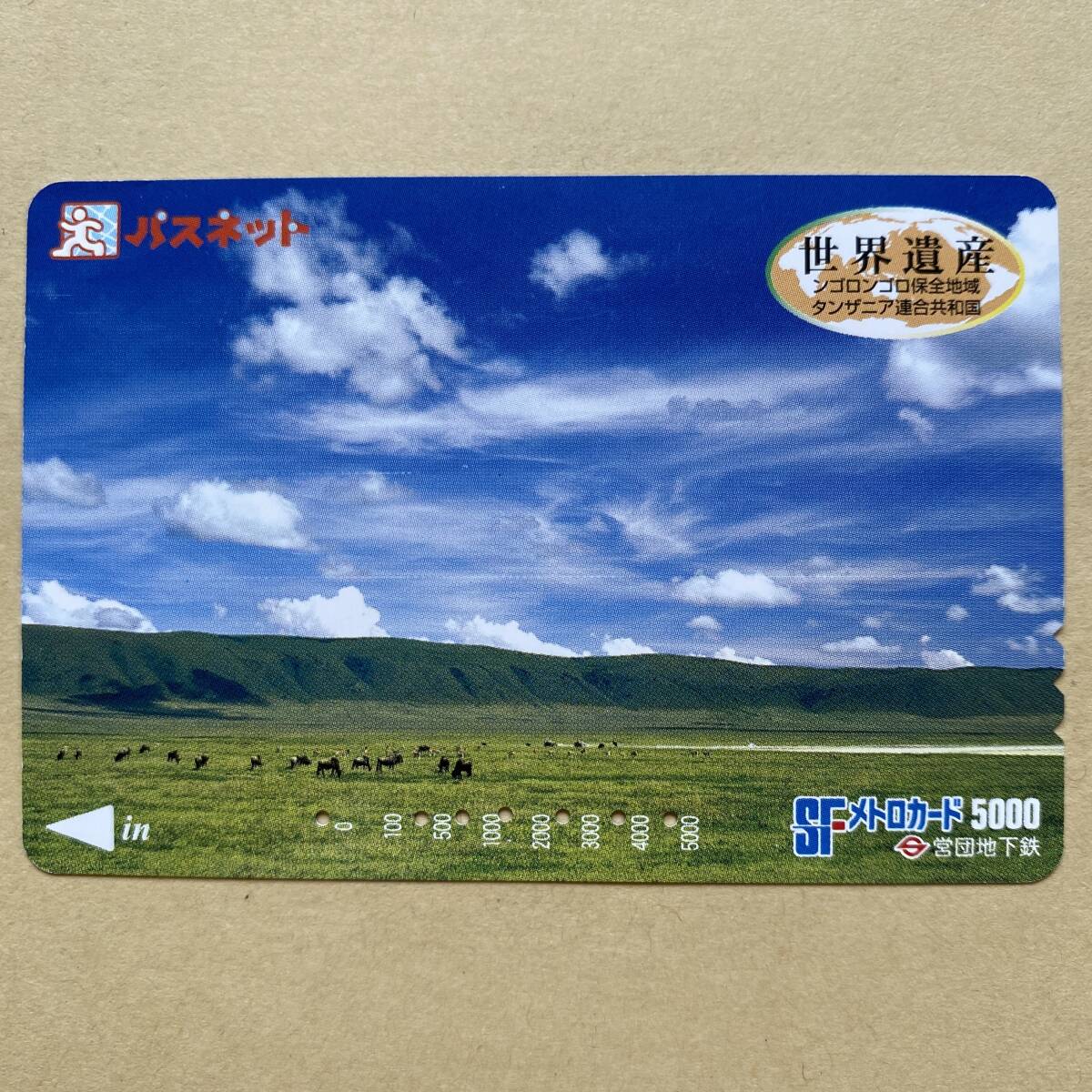 【使用済】 パスネット 営団地下鉄 東京メトロ 世界遺産 ンゴロンゴロ保全地域 タンザニア連合共和国拍卖