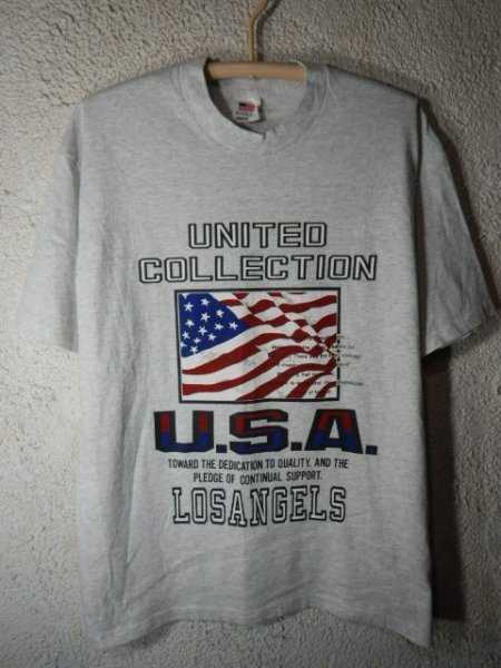 n8944 レア G-HOUSE アメリカ製 vintage ビンテージ 半袖 tシャツ USA 星条旗 デザイン 人気 送料格安拍卖