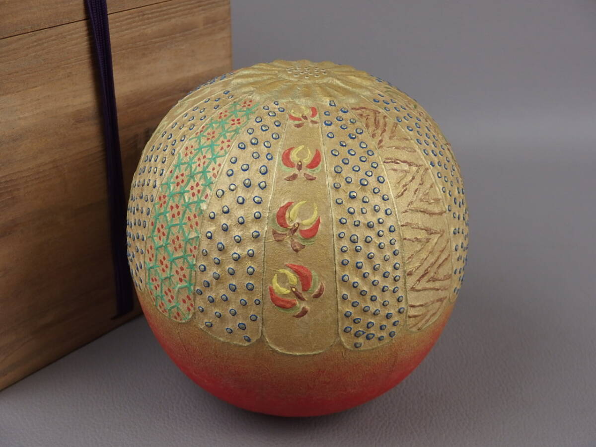 【骨董・茶道具】★金彩花文置物★★和風インテリア fk018ub.8 日本風インテリア拍卖