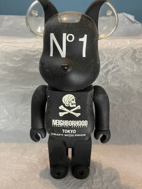 ベタつきあり■NEIGHBORHOOD BE@RBRICK 400% BLACK 黒 ベアブリック ネイバーフッド MEDICOM TOY メディコムトイ 拍卖