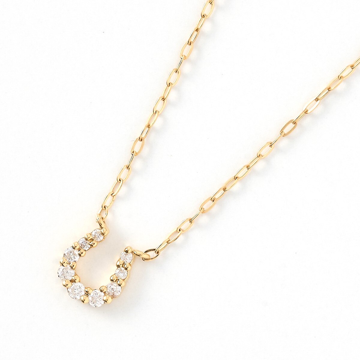 4℃ ヨンドシー ホースシュー ダイヤモンド ネックレス ペンダント K18 ダイヤモンド イエローゴールド シンプル ジュエリー アクセサリー拍卖