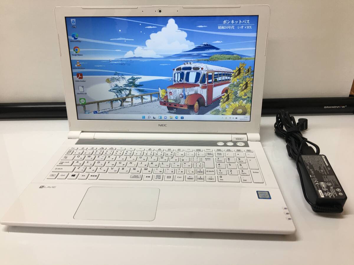 A21147)NEC LAVIE NS630/J ノートPC搭載Intel Core i7-8550U 1.80GHz/16GB/SSD256GB/DVDRW/カメラ/無線/bluetooth/Office/Win11 Home 64Bit拍卖