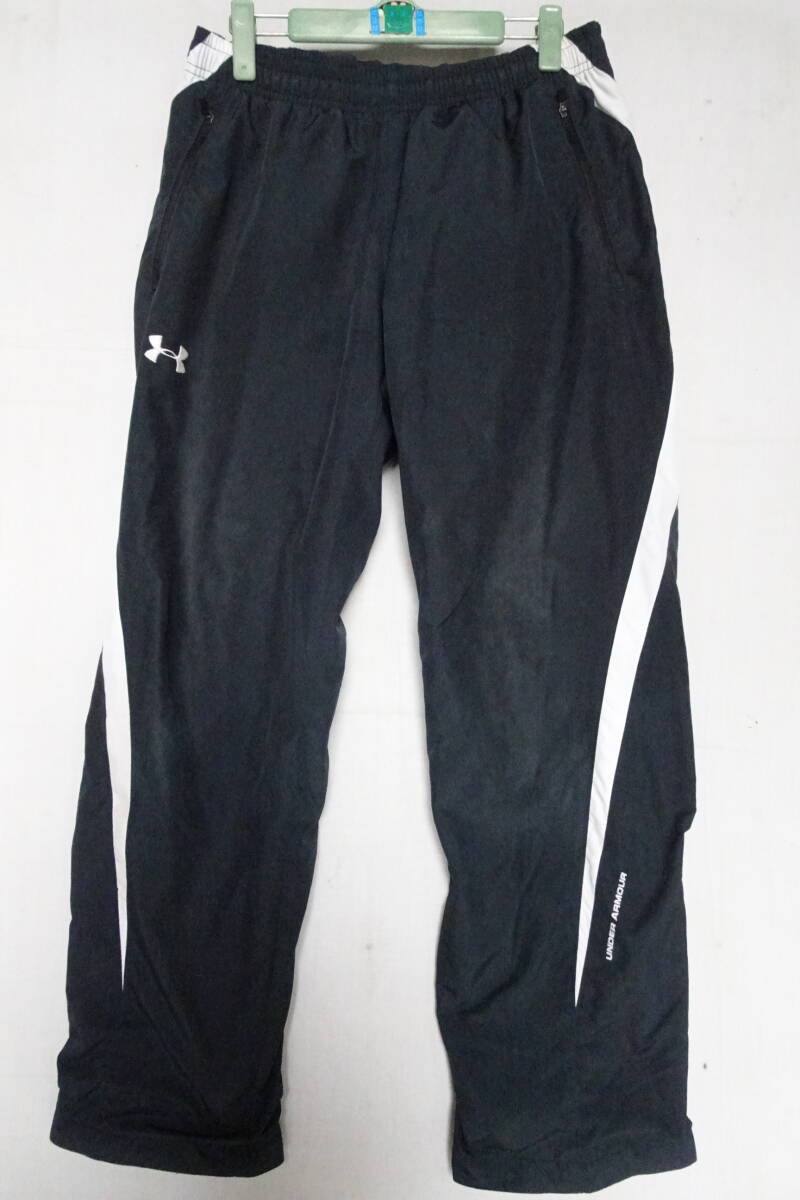 UNDER ARMOUR/アンダーアーマー/ウォームアップパンツ/ナイロン系ポリエステル素材/脇白ライン入/紺/ネイビー/SMサイズ(5/23R)拍卖