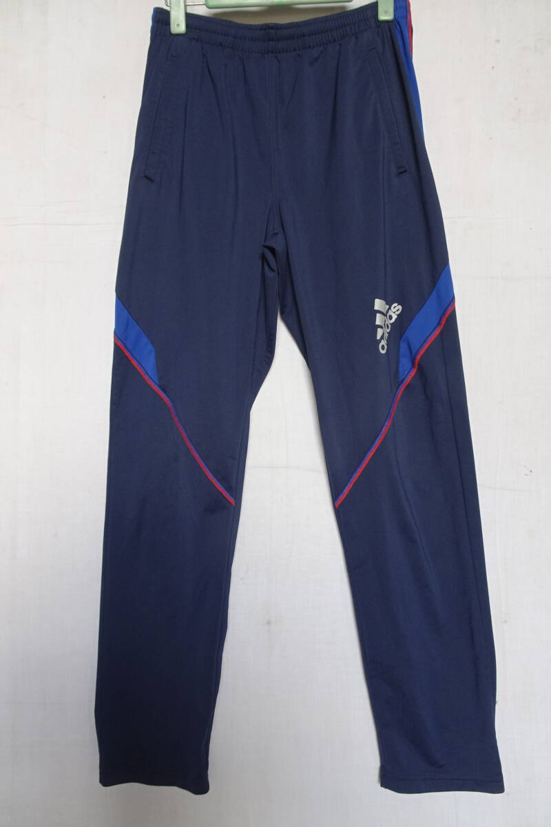 adidas/アディダス/ジュニア/トラック長パンツ/ジャージ素材/脇青切替/裾ファスナー/スポーツ/紺/ネイビー/160サイズ(5/30R)拍卖