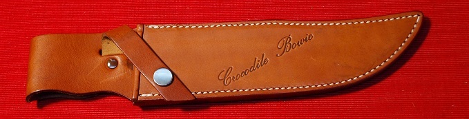 No.1007 Hunting Knife Case ・高級レザー商品・Crocodile Bowie 刻印付215mmmm Blade迄・拍卖