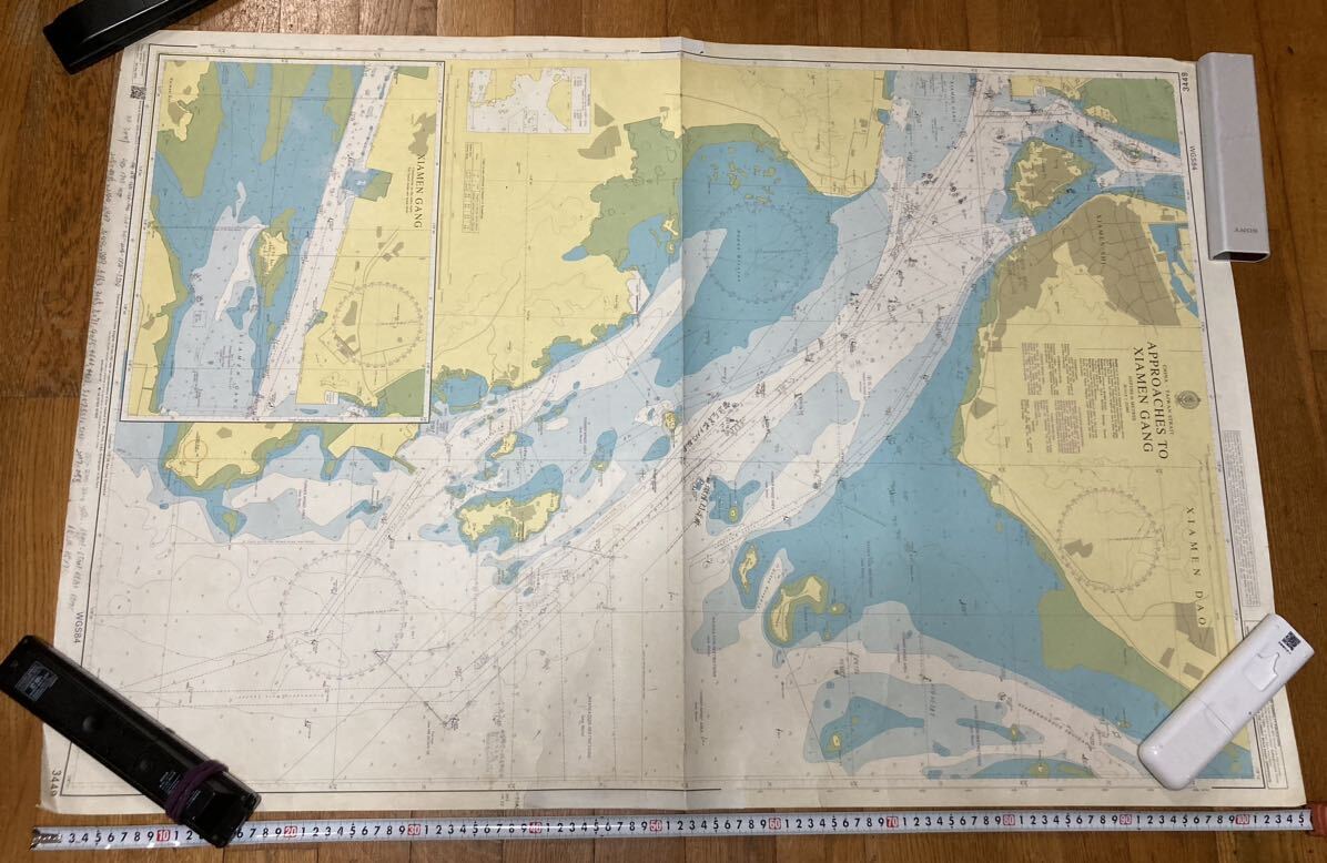 YK-5622 ※難あり 中古品 海図 APPROACHES TO XIAMEN GANG WGS84 3449 世界測地系 WGS-84 105cm×72cm 同梱可拍卖